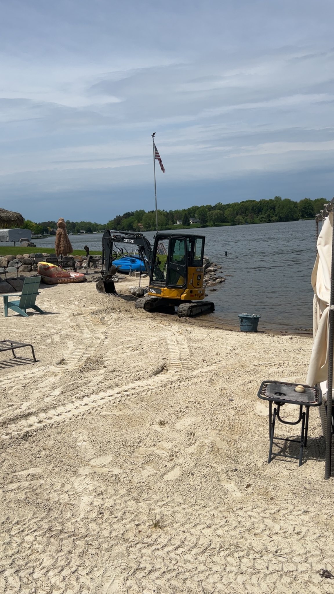 NorthLawn lakeside shoreline project with compact excavator